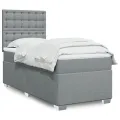 cadre de lit avec matelas gris clair 80x200 cm tissu