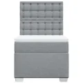 cadre de lit avec matelas gris clair 80x200 cm tissu