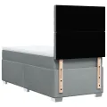 cadre de lit avec matelas gris clair 80x200 cm tissu