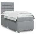cadre de lit avec matelas gris clair 80x200 cm tissu