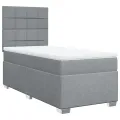 cadre de lit avec matelas gris clair 80x200 cm tissu