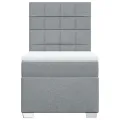 cadre de lit avec matelas gris clair 80x200 cm tissu