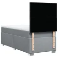 cadre de lit avec matelas gris clair 80x200 cm tissu