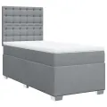 cadre de lit avec matelas gris clair 80x200 cm tissu