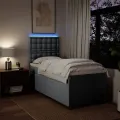 cadre de lit avec matelas gris clair 80x200 cm tissu