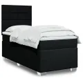 cadre de lit et matelas Noir 80x200 cm Tissu