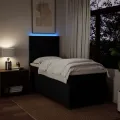 cadre de lit et matelas Noir 80x200 cm Tissu