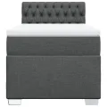 cadre de lit avec matelas Gris foncé 80x200 cm Tissu