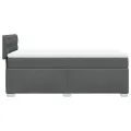 cadre de lit avec matelas Gris foncé 80x200 cm Tissu