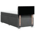 cadre de lit avec matelas Gris foncé 80x200 cm Tissu