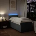 cadre de lit avec matelas Gris foncé 80x200 cm Tissu