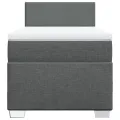 cadre de lit avec matelas Gris foncé 80x200 cm Tissu