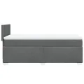 cadre de lit avec matelas Gris foncé 80x200 cm Tissu