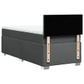 cadre de lit avec matelas Gris foncé 80x200 cm Tissu