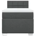 cadre de lit avec matelas Gris foncé 80x200 cm Tissu