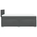 cadre de lit avec matelas Gris foncé 80x200 cm Tissu
