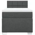 cadre de lit avec matelas Gris foncé 80x200 cm Tissu