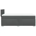 cadre de lit avec matelas Gris foncé 80x200 cm Tissu