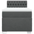 cadre de lit avec matelas Gris foncé 80x200 cm Tissu