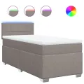cadre de lit avec matelas Taupe 90x200 cm Tissu