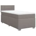 cadre de lit avec matelas Taupe 90x200 cm Tissu