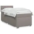 cadre de lit avec matelas Taupe 90x200 cm Tissu