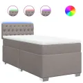 cadre de lit avec matelas Taupe 90x200 cm Tissu