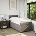 cadre de lit avec matelas Taupe 90x200 cm Tissu