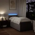 cadre de lit avec matelas Taupe 90x200 cm Tissu
