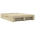 Cadre de lit sans matelas chêne sonoma 160x200 cm
