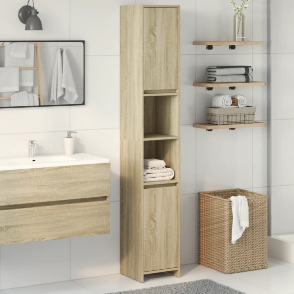 Armoire de salle de bain Chêne sonoma 30x30x183,5 cm Aggloméré