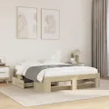 Cadre de lit sans matelas chêne sonoma 140x190 cm