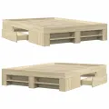 Cadre de lit sans matelas chêne sonoma 140x190 cm