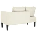 Chaise longue avec coussins crème velours