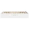 Cadre de lit sans matelas blanc 140x190 cm bois d'ingénierie