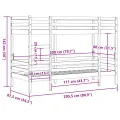 Lit superposé sans matelas cire marron 80x200 cm pin massif