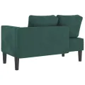 Chaise longue avec coussins vert foncé velours