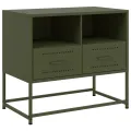 Meuble TV vert olive 68x39x60,5 cm acier