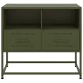 Meuble TV vert olive 68x39x60,5 cm acier