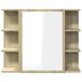 Armoire à miroir de bain Chêne sonoma 80x20,5x64 cm Aggloméré
