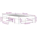 Cadre de lit sans matelas chêne sonoma 90x190 cm