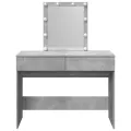Coiffeuse avec LED gris béton 100x40x130 cm