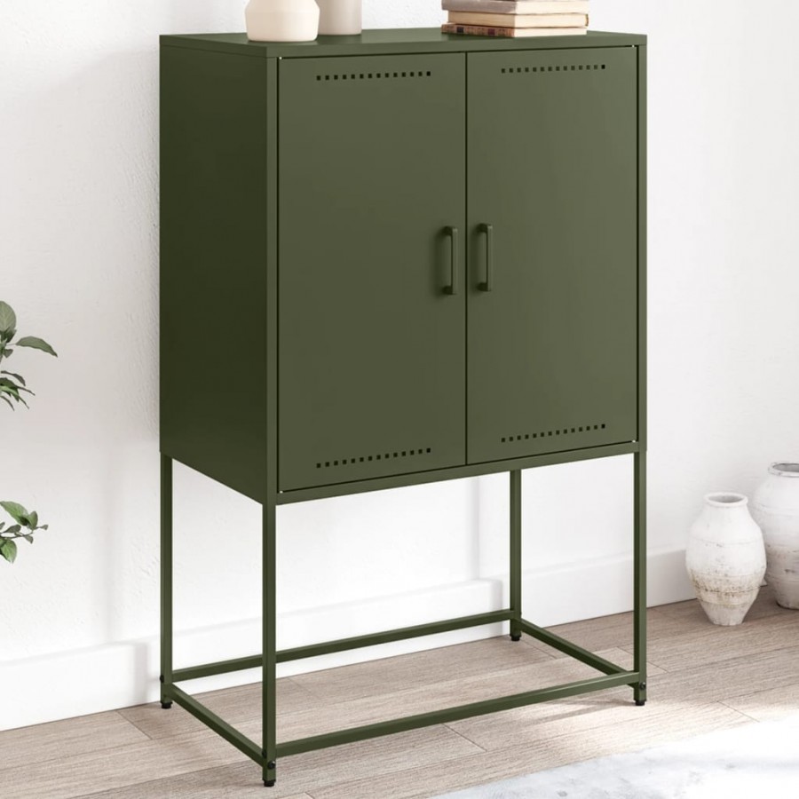 Buffet haut vert olive 68,5x38,5x107 cm acier