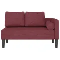 Chaise longue avec coussins rouge bordeaux tissu