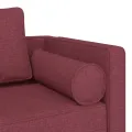 Chaise longue avec coussins rouge bordeaux tissu