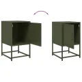 Tables de chevet 2 pcs vert olive 36x39x60,5 cm acier
