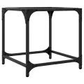 Table basse avec dessus en verre transparent 40x40x40 cm acier