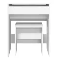 Coiffeuse et tabouret blanc 60x40x113,5 cm