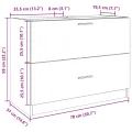 Armoire d'évier sonoma gris 78x37x59 cm bois d'ingénierie