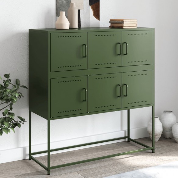 Buffet vert olive 100,5x39x107 cm acier